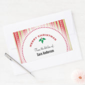 Vrolijk kerstfeest Holly, gepersonaliseerd bakken Rechthoekige Sticker (Envelop)