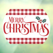 Vrolijk kerstfeest Holly Red Pset restaurant Raamsticker (Vel 3)