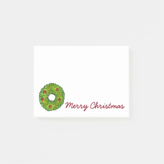 Vrolijk kerstfeest Holly Wreath Cookie Xmas post-i Post-it® Notes (Voorkant)