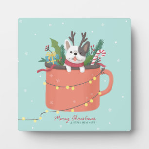 Vrolijk Kerstfeest: Hond Illustratie Kunst Fotoplaat