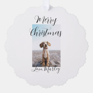 Vrolijk Kerstfeest hond kat foto vakantie cadeaus Ornament Kaart