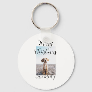 Vrolijk Kerstfeest hond kat foto vakantie cadeaus Sleutelhanger