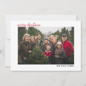 Vrolijk Kerstfeest Horizontale Foto Modern Script Feestdagenkaart (Voorkant)