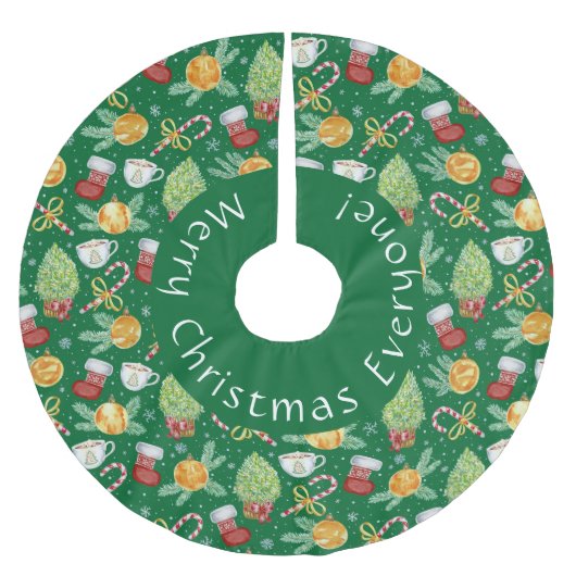 Vrolijk Kerstfeest Iedereen Boom Rok Kerstboom Rok (Voorkant)