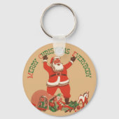 Vrolijk kerstfeest, iedereen!  kerstman sleutelhanger (Voorkant)