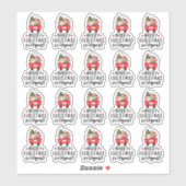 Vrolijk kerstfeest iedereen met de kerstman sticker (Vel)