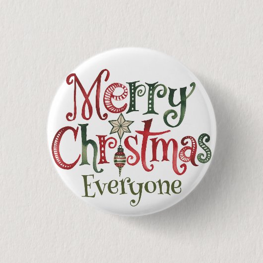 Vrolijk kerstfeest iedereen ronde button 3,2 cm (Voorkant)