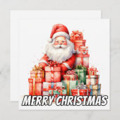 Vrolijk kerstfeest iedereen, van de Kerstman Feestdagenkaart (Voorkant / Achterkant)