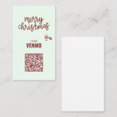 Vrolijk kerstfeest Ik accepteer VENMO Grappig Visitekaartje (Voorkant / Achterkant)