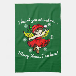 Vrolijk kerstfeest, ik ben hier theedoek
