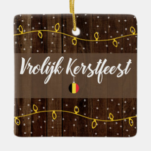 Vrolijk kerstfeest in België Keramisch Ornament