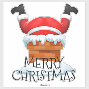 Vrolijk kerstfeest in Chimney Sticker