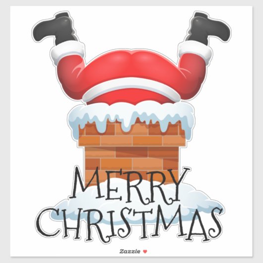 Vrolijk kerstfeest in Chimney Sticker (Vel)
