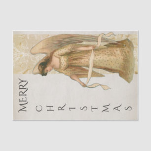 Vrolijk kerstfeest in Cream en Gold Holiday Tissuepapier