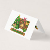 Vrolijk kerstfeest in de buurt van haard vreugdevu kaart (Voorkant)