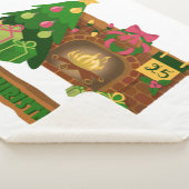 Vrolijk kerstfeest in de buurt van haard vreugdevu sherpa deken (3/4)