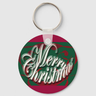 Vrolijk kerstfeest in de groene Sleutelhanger