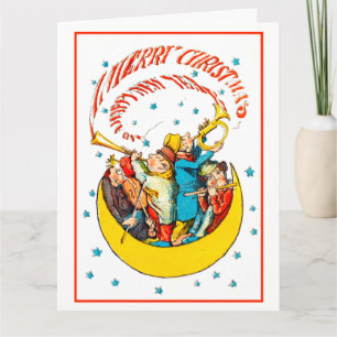 vrolijk kerstfeest in de maan kaart