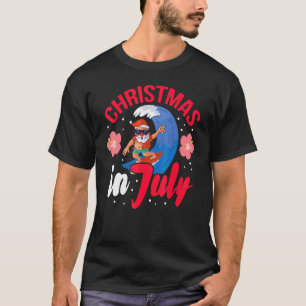 Vrolijk kerstfeest in de zomer van juli op de kers t-shirt