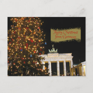 Vrolijk kerstfeest in Duitsland Brandenburg Gate Briefkaart