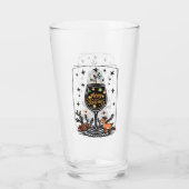 Vrolijk kerstfeest in een wijnglas glas (Achterkant)