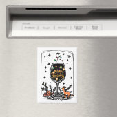 Vrolijk kerstfeest in een wijnglas magneet (Insitu (Vaatwasser))