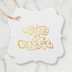 Vrolijk kerstfeest in funky tekst bedankjes labels