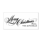 Vrolijk kerstfeest in gepantserd script  zelfinktende stempel (Design)