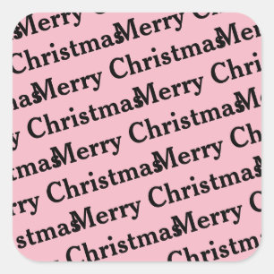 Vrolijk kerstfeest in herhalingspatroon vierkante sticker