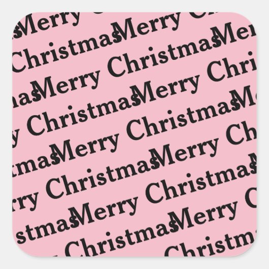 Vrolijk kerstfeest in herhalingspatroon vierkante sticker (Voorkant)
