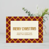 Vrolijk kerstfeest in het midden van de eeuw folie feestdagenkaart (Staand Voorkant)