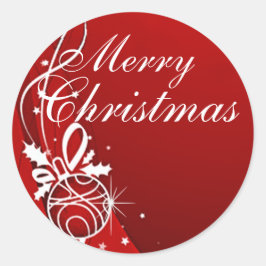 VROLIJK KERSTFEEST IN HET ROOD VAN SHARON SHARPE RONDE STICKER