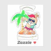 Vrolijk kerstfeest in juli grappige kerstmis poo sticker (Vel)