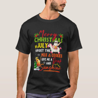 Vrolijk kerstfeest in juli Santa Beach Zomervakant T-shirt