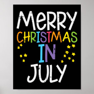 Vrolijk kerstfeest in juli Stars Mannen zomer Wome Poster