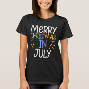 Vrolijk kerstfeest in juli Stars Mannen zomer Wome T-shirt