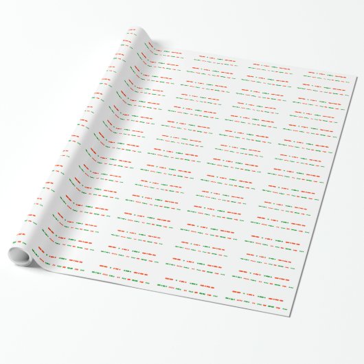 Vrolijk kerstfeest in Morse Code Gift Wrap Cadeaupapier (Uitgerold)