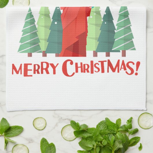 Vrolijk kerstfeest in New York Sinterklusbeeld in  Theedoek (Gevouwen)