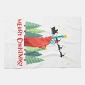 Vrolijk kerstfeest in New York Sinterklusbeeld in  Theedoek (Horizontaal)