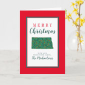 Vrolijk kerstfeest in North Dakota Kaart (Gele Bloem)