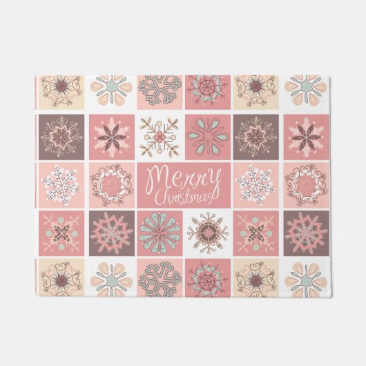 Vrolijk kerstfeest in Pastel Pinks Deurmat (Voorkant)