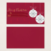 Vrolijk kerstfeest in rood cadeau Label Visitekaartje (Voorkant /achterkant)