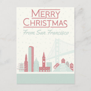 Vrolijk kerstfeest in San Francisco Briefkaart