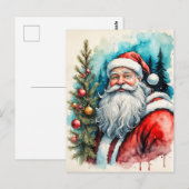 Vrolijk kerstfeest in Santa Claus Briefkaart (Voorkant / Achterkant)