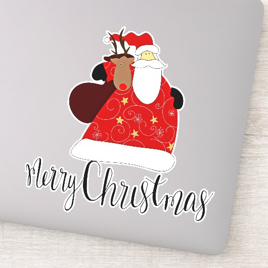 Vrolijk kerstfeest in Santa Claus Sticker (Detail)