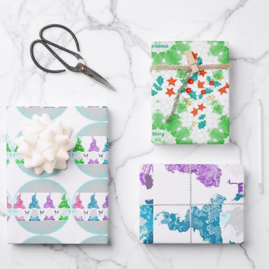 Vrolijk kerstfeest inpakpapier vel (Voorkant)