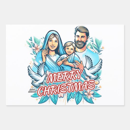 Vrolijk kerstfeest inpakpapier vel (Voorkant)