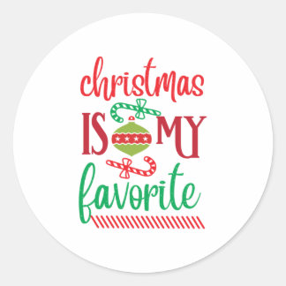 Vrolijk kerstfeest is mijn favoriet ronde sticker