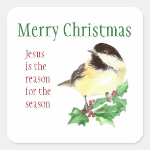 Vrolijk kerstfeest Jezus is de reden voor het seiz Vierkante Sticker