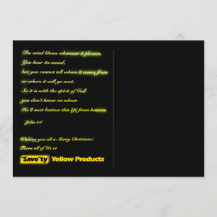 Vrolijk kerstfeest John 3:8 Bijbelverse Briefkaart